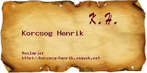 Korcsog Henrik névjegykártya