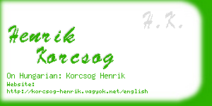 henrik korcsog business card